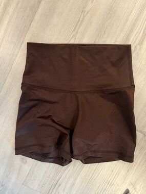 aerie brown high-waist bike shorts
